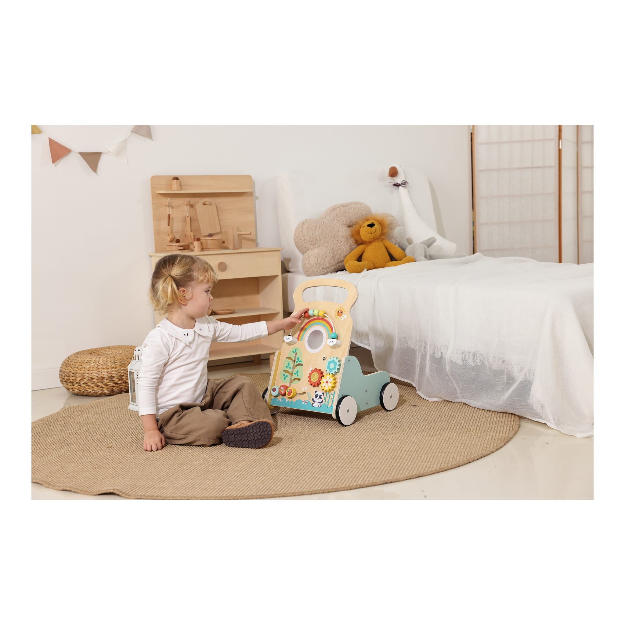 Hi Pando Wooden Multi-Activity Baby Walker
