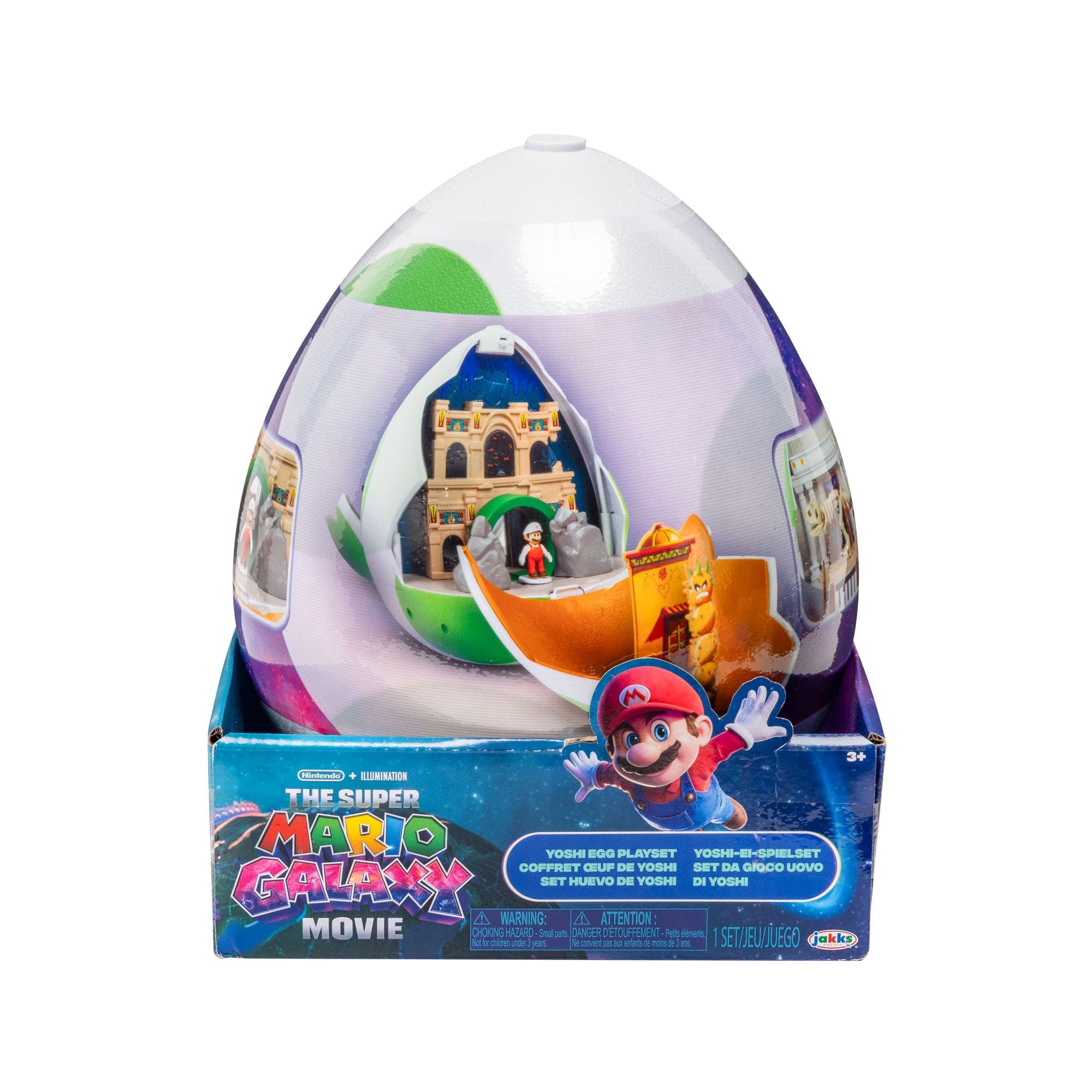 Super Mario Galaxy Movie Yoshi Egg Playset with Yoshi and Fire Mario Figures 8019299543224