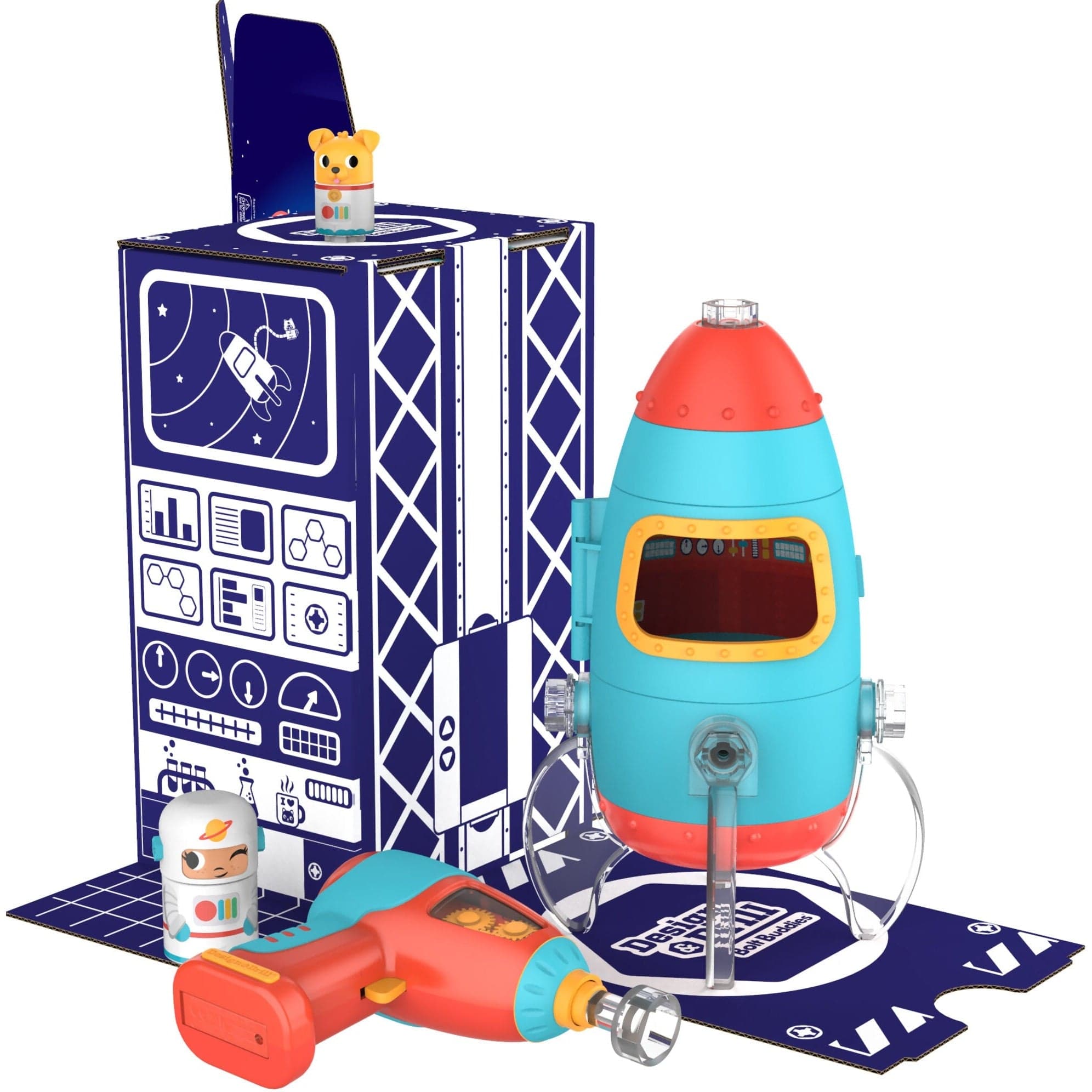 Learning Resources - Design & Drill Bolt Buddies Rocket Toy 086002041876