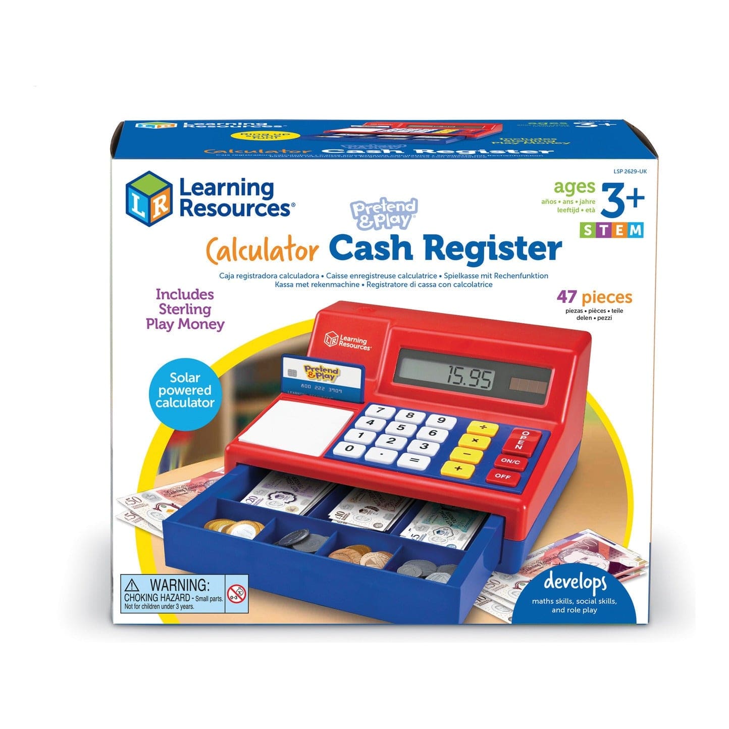 Learning Resources - Pretend & Play Calculator Cash Register (UK) 765023626292