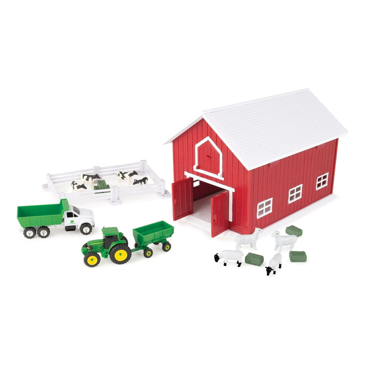 1:64 John Deere 24pc Playset with Red Barn 0036881473336