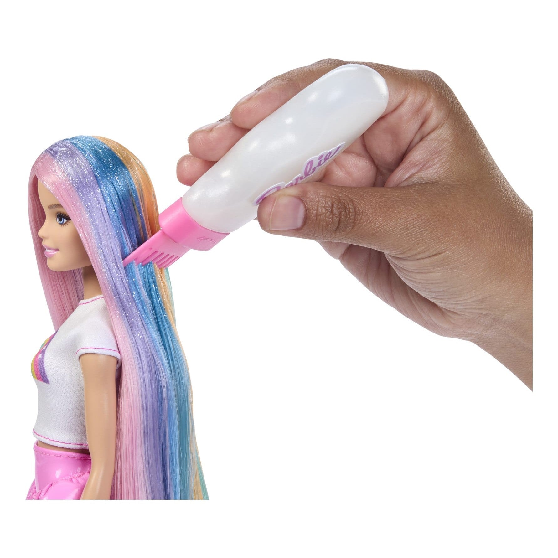 * Barbie Style Rainbow Sparkle Hair Play Doll