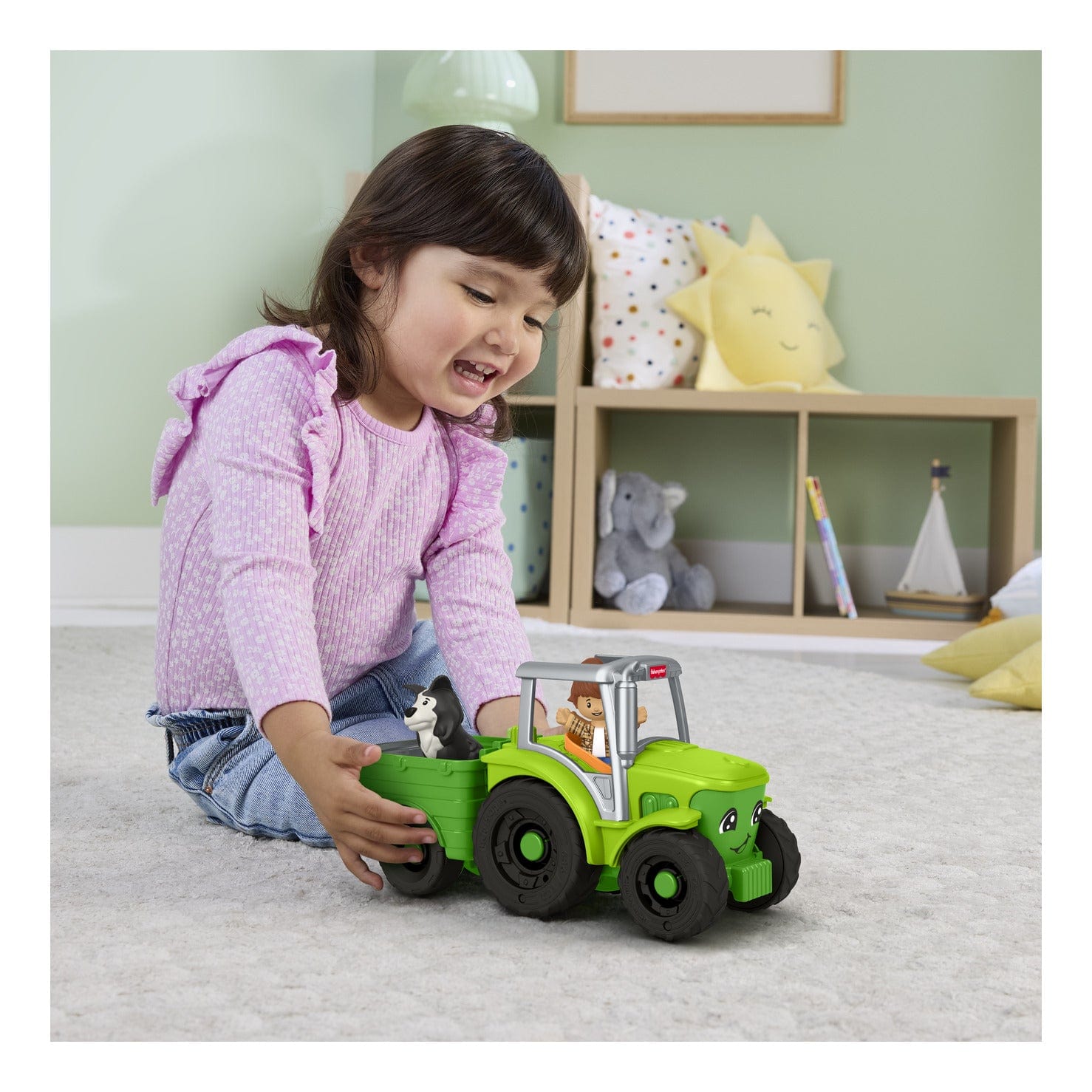 Fisher Price Little People Push and Play Tractor 194735277865