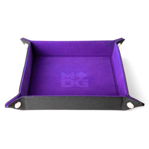 Fold Up Velvet Dice Tray: Purple (Leather Backed) 852678889209