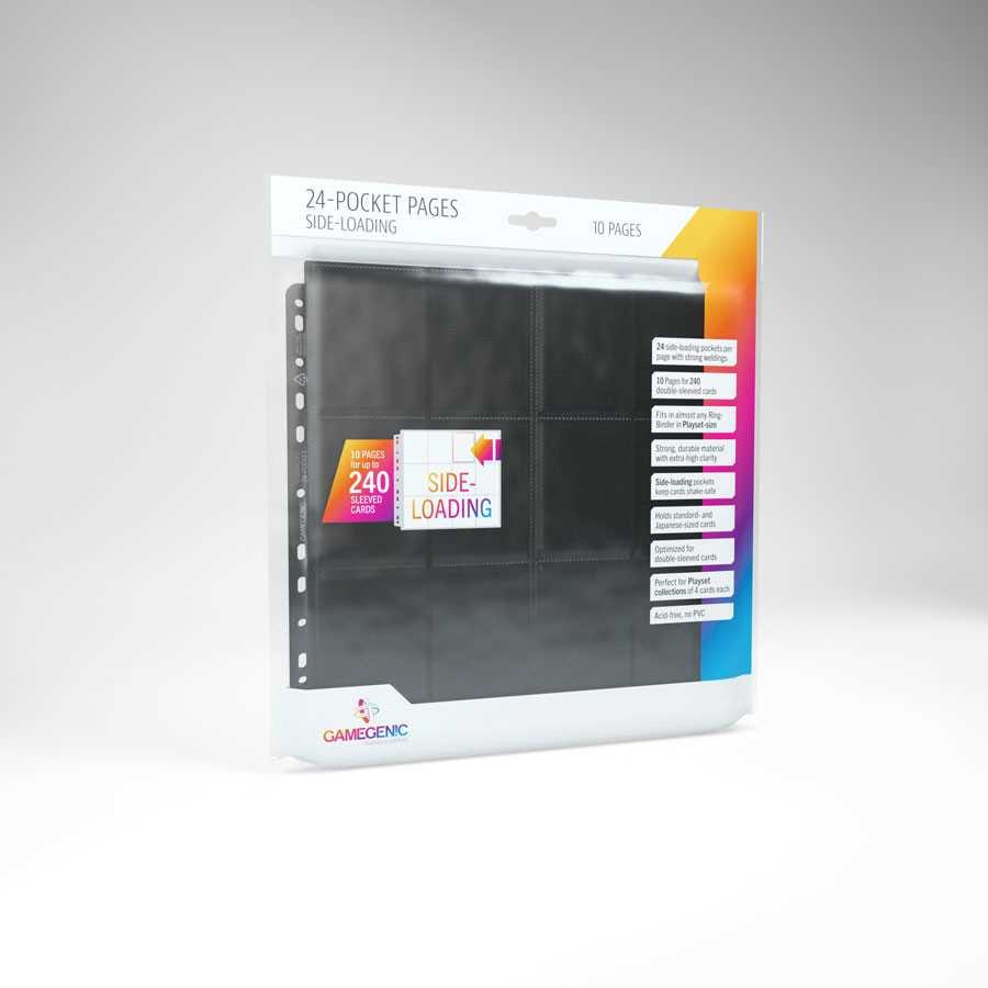 Gamegenic 24-Pocket Sideloading Pages 10 pcs pack Black 4251715403419