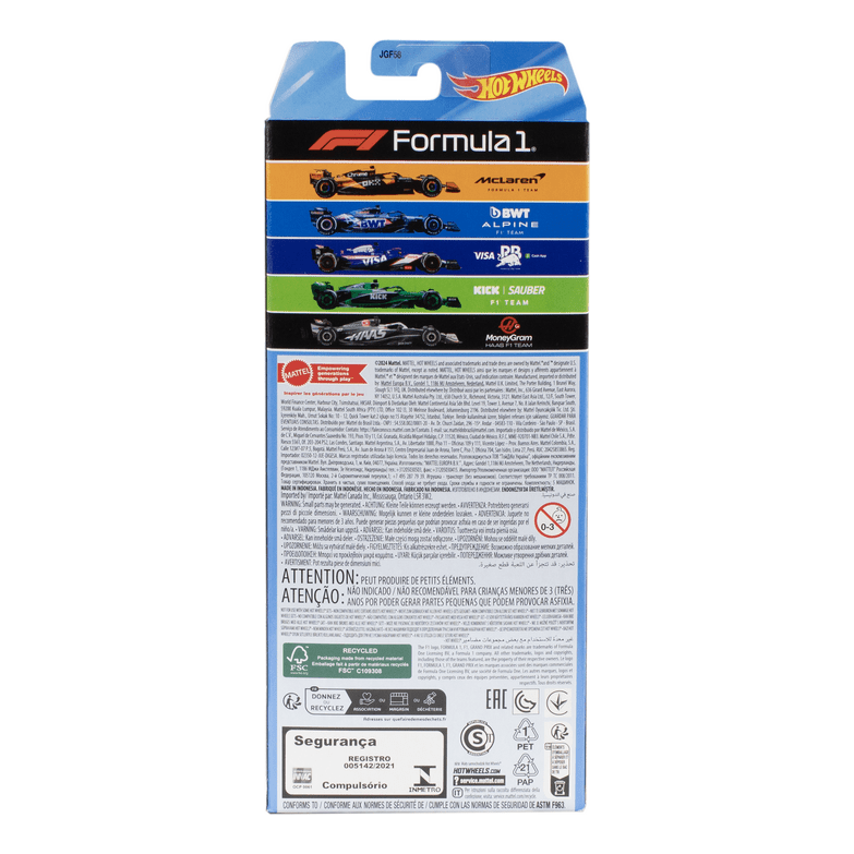 Hot Wheels Car 5 Pack Formula 1 194735312511