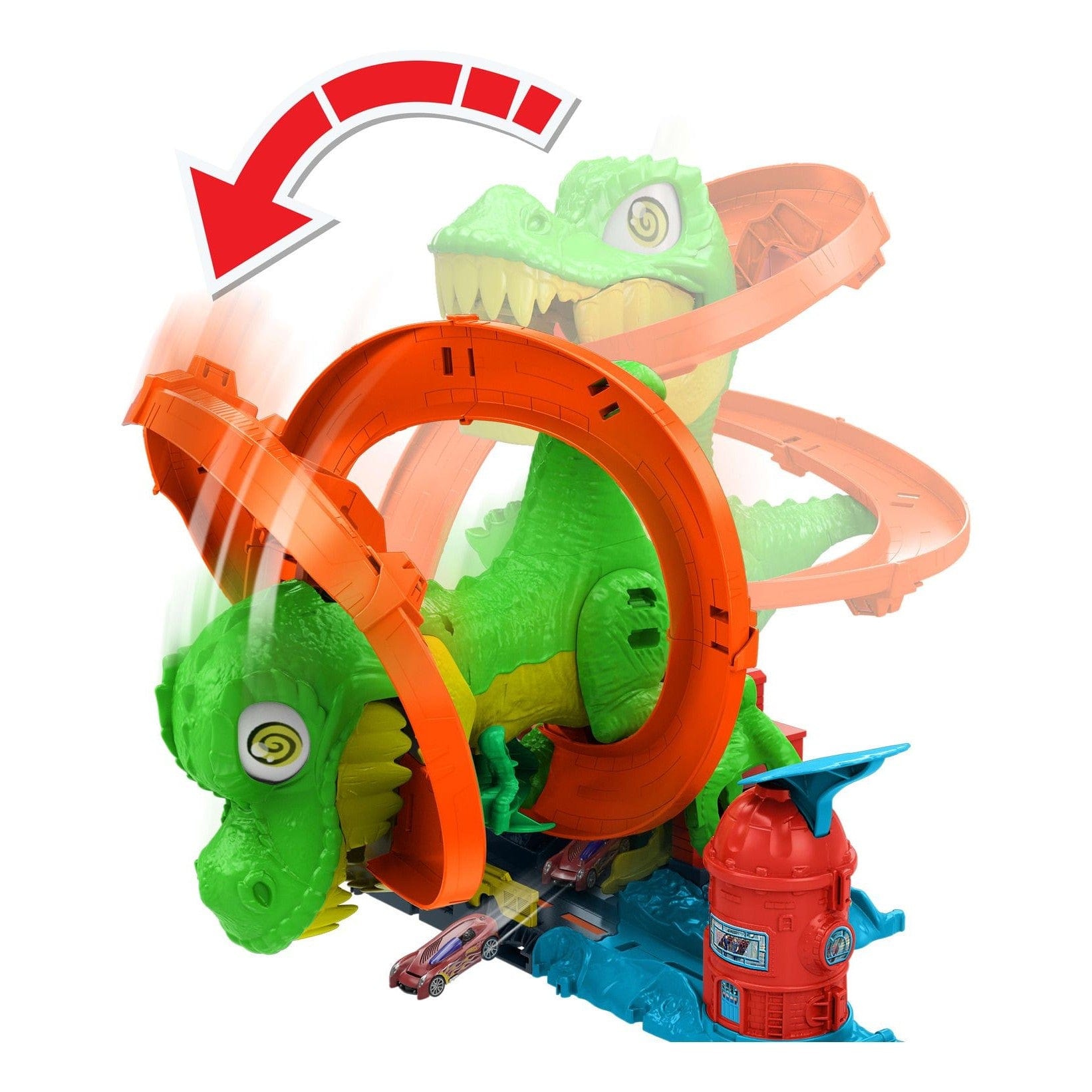 * Hot Wheels City T-Rex Fire Station 194735264186