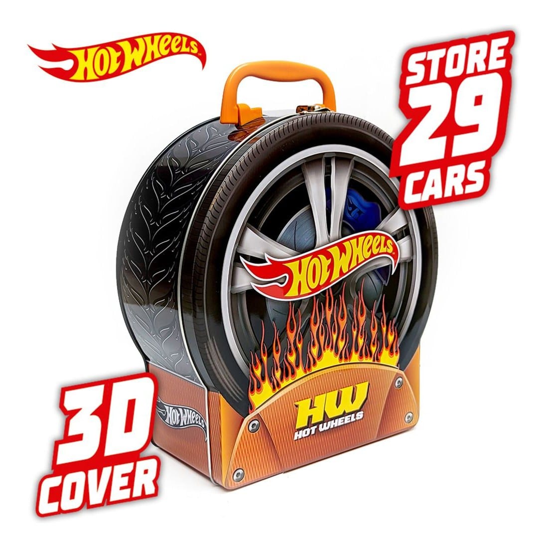 Hot Wheels Metallic Shaped Car Case With Handle 4893825032143