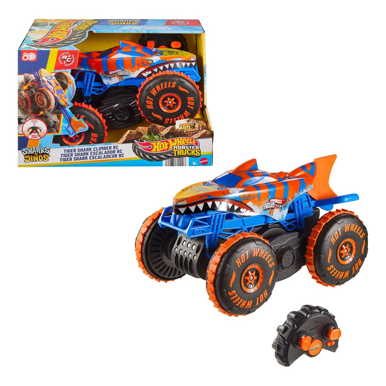 * Hot Wheels Monster Trucks 1:15 Tiger Shark RC