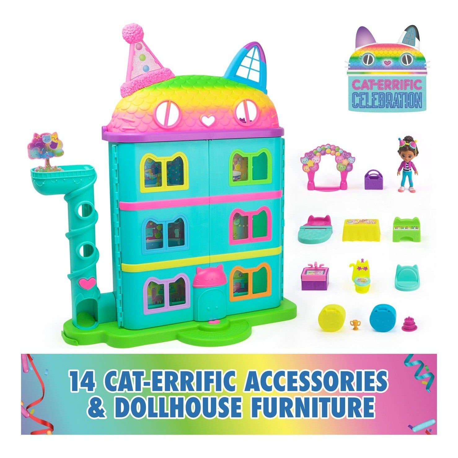 J!Gabby's Dollhouse Purrfect Celebration Dollhouse 681147027183