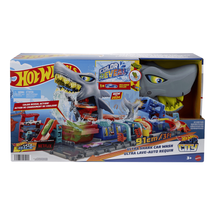 J! Hot Wheels City Ultra Shark Car Wash 0194735195091