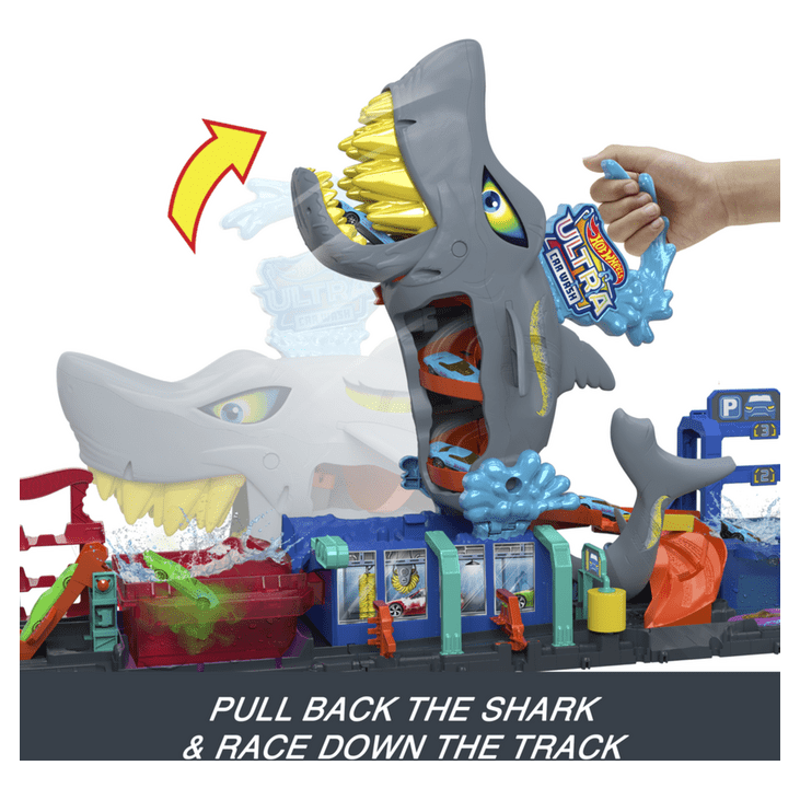 J! Hot Wheels City Ultra Shark Car Wash 0194735195091