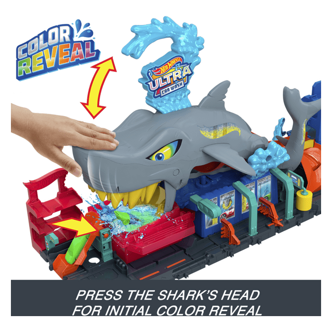 J! Hot Wheels City Ultra Shark Car Wash 0194735195091