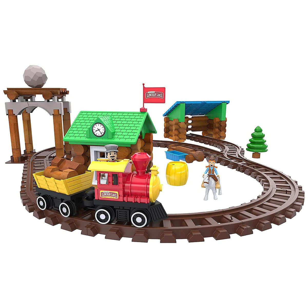 Lincoln Logs - Sawmill Express Train 101 pc 744476008404
