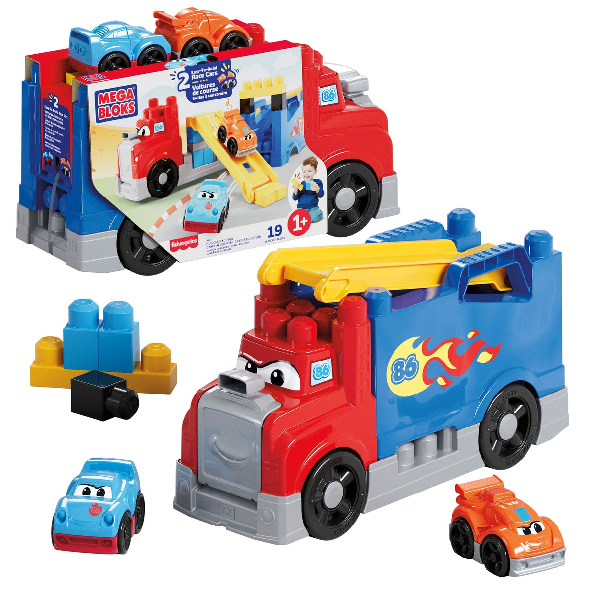 Mega Bloks Build and Rig Race Set with Real Racing Sounds and Buildable Race Car 194735303977