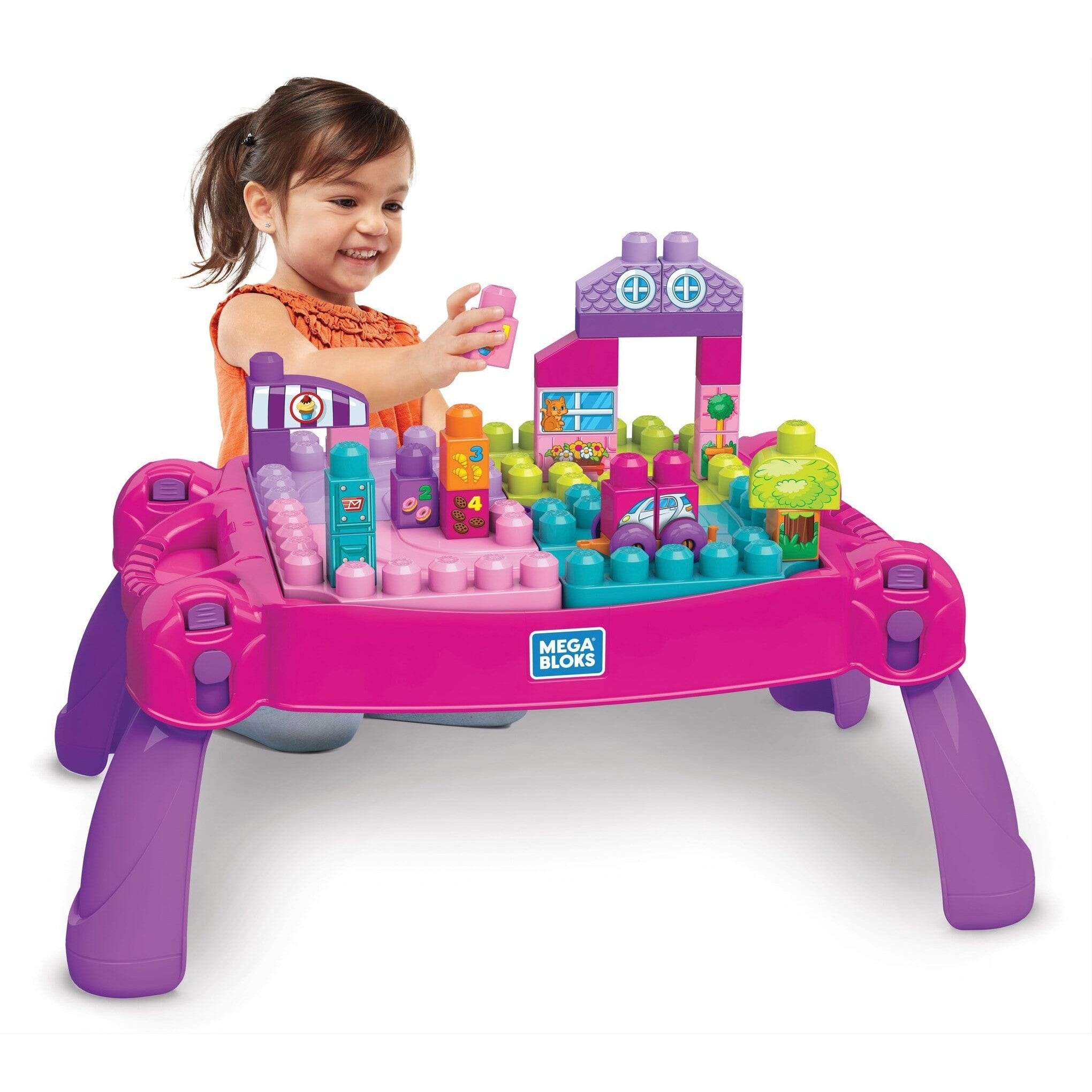 Mega Bloks Build n Learn Table Pink 887961485202