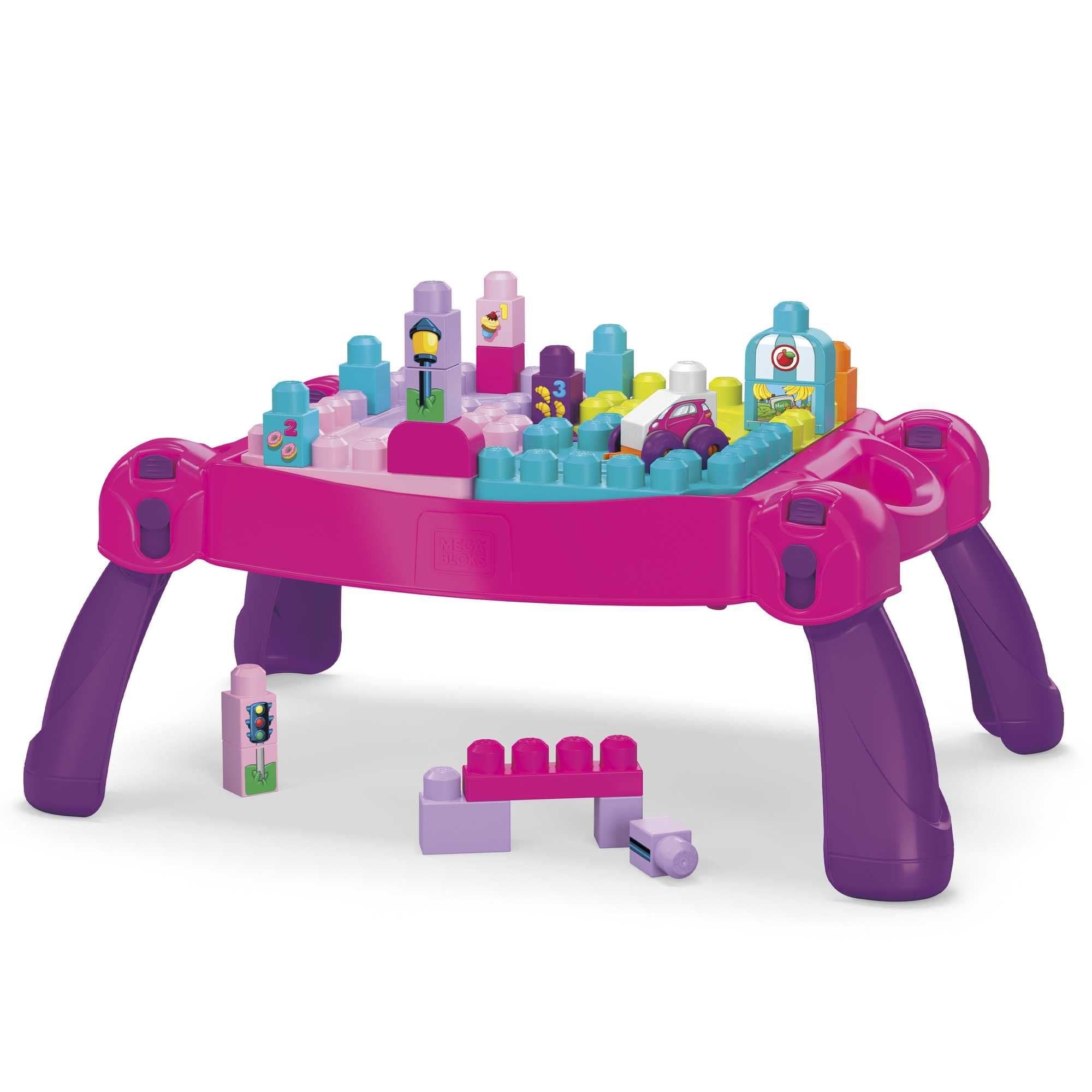 Mega Bloks Build n Learn Table Pink 887961485202