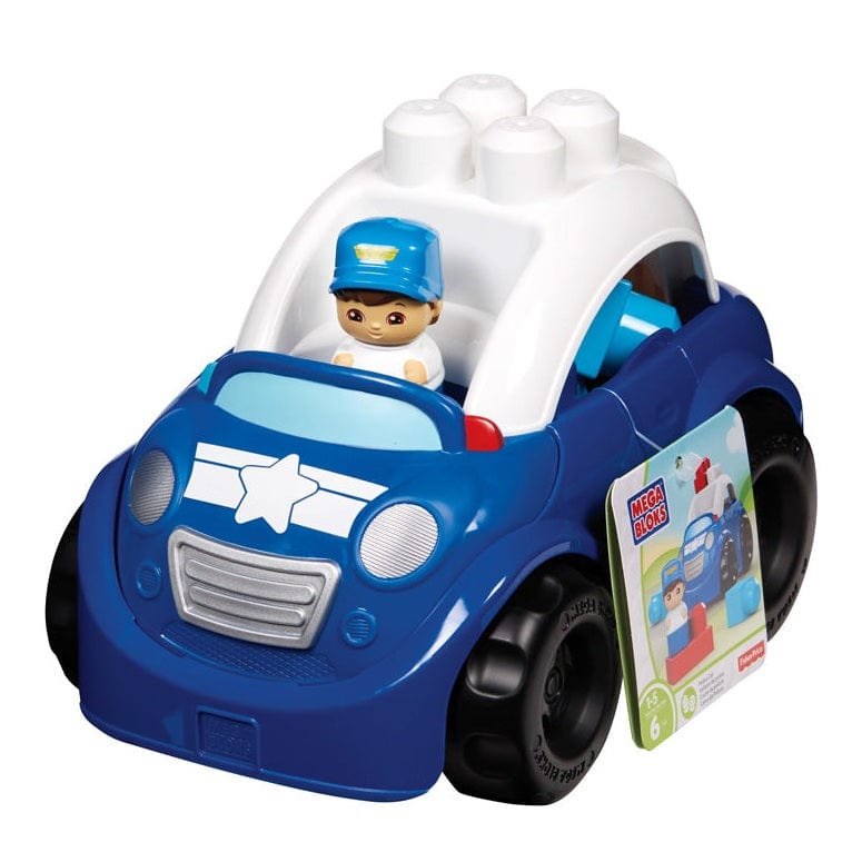 Mega Bloks Lil Vehicles Classic Assorted Building Set with Peter Police Car Dylan Dump Truck and Freddy Firetruck 0065541804081