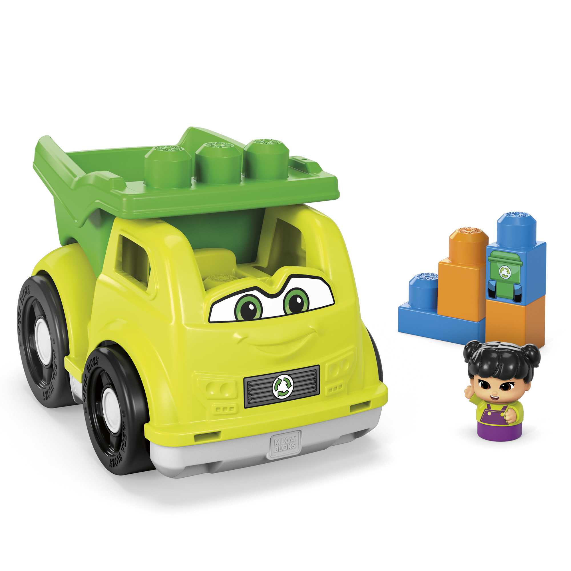 Mega Bloks Lil Vehicles Classic Assorted Building Set with Peter Police Car Dylan Dump Truck and Freddy Firetruck 0065541804081