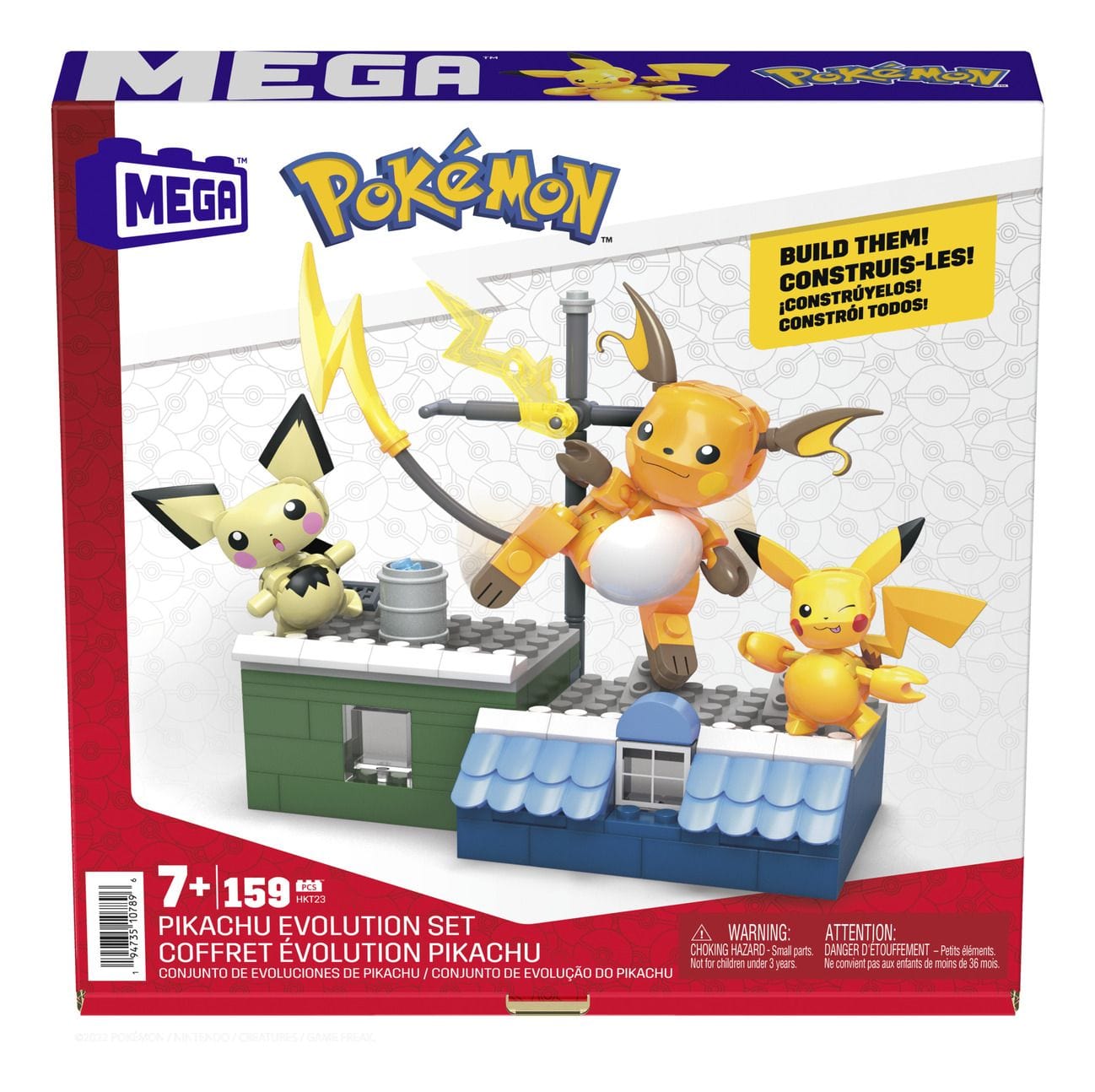 Mega Construx Pokemon Style Pikachu Evolution Set 194735107896