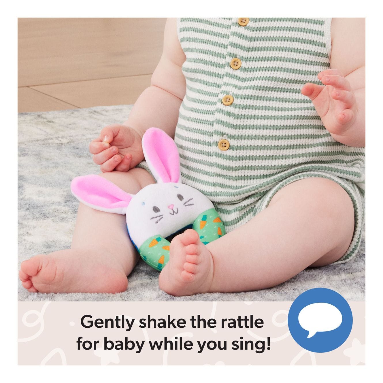 * Miss Rachel Hop Little Bunnies Soft Rattle 681147054998