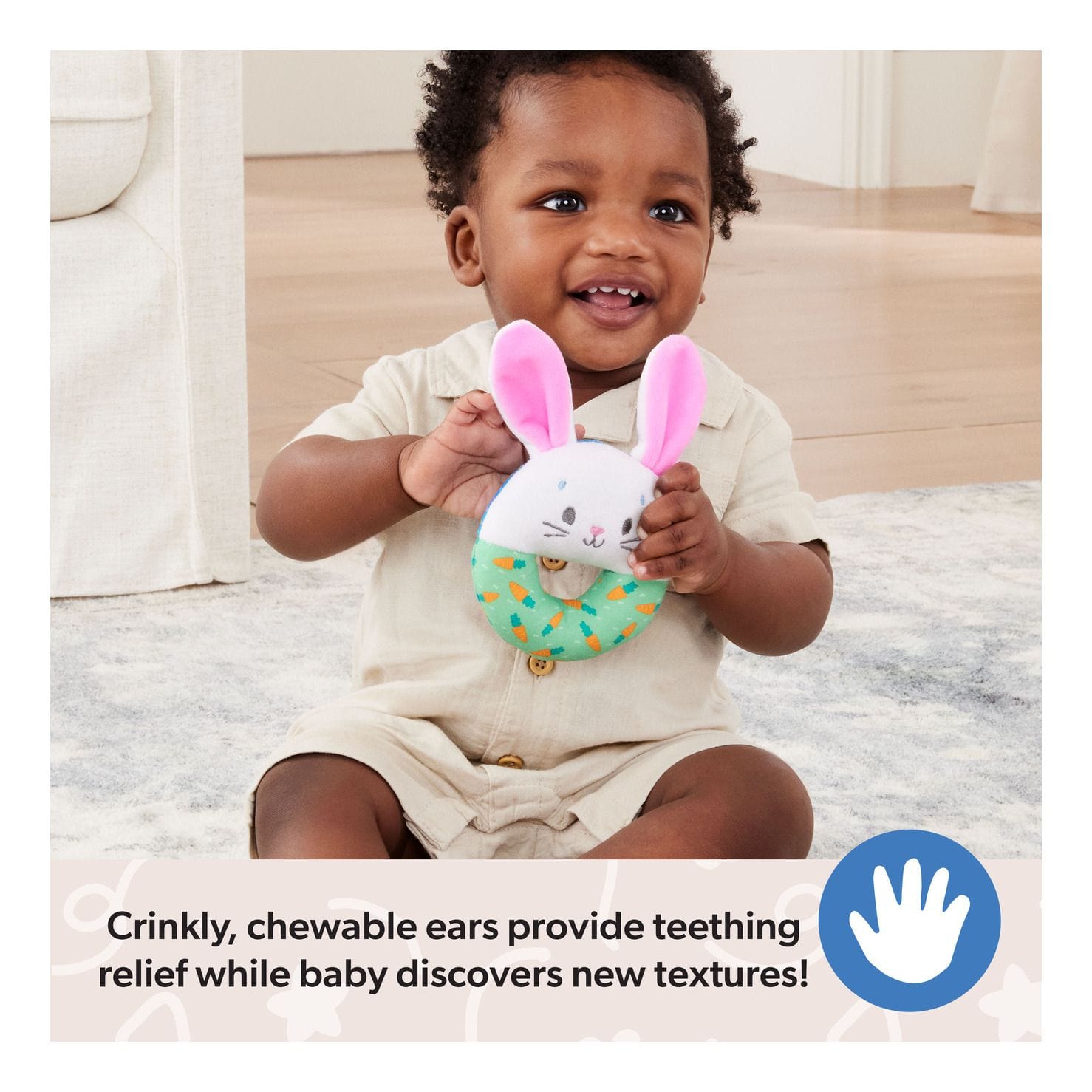 * Miss Rachel Hop Little Bunnies Soft Rattle 681147054998