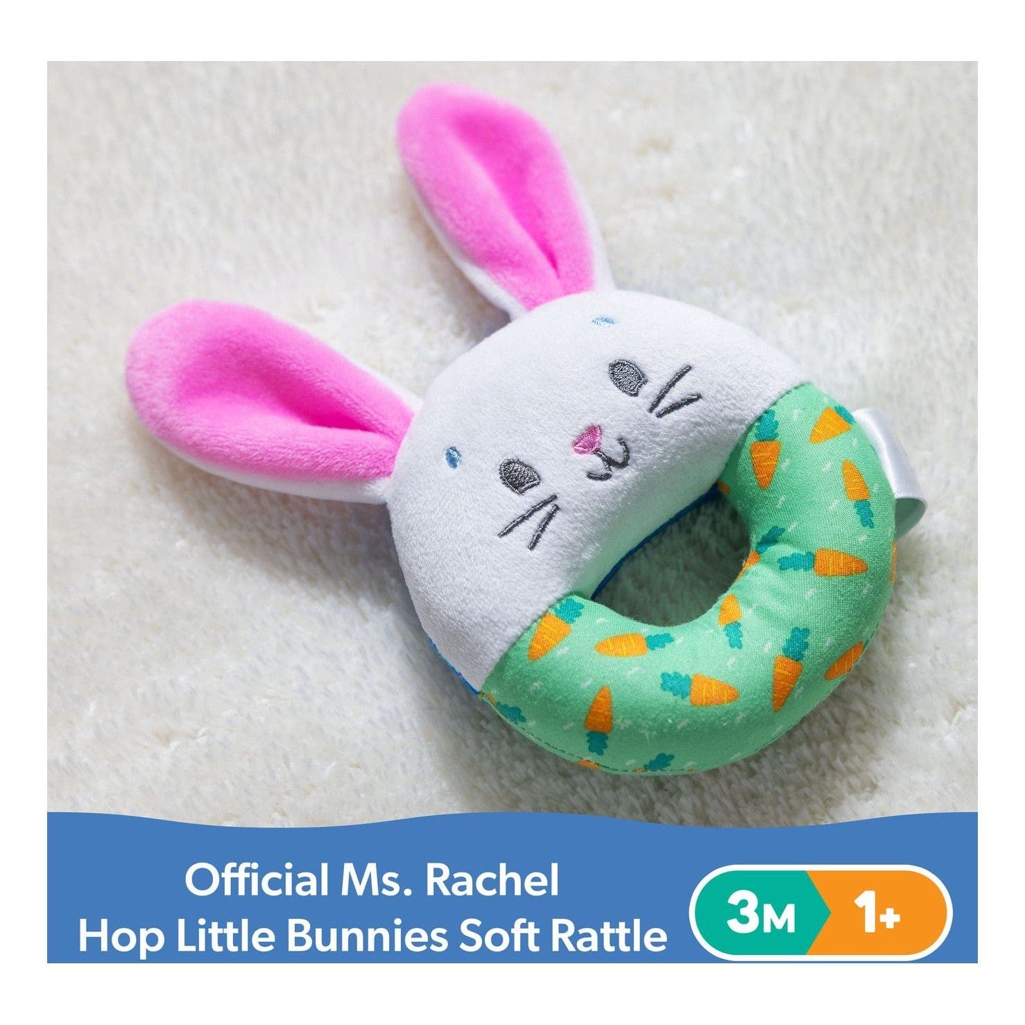 * Miss Rachel Hop Little Bunnies Soft Rattle 681147054998