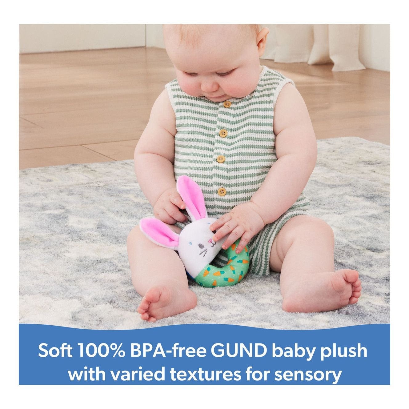 * Miss Rachel Hop Little Bunnies Soft Rattle 681147054998