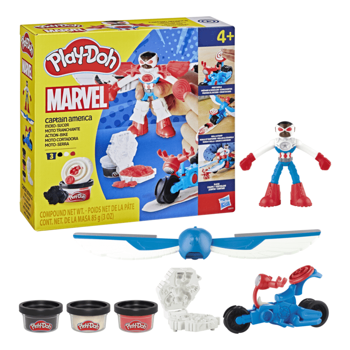 * Play Doh Captain America Moto Slicer 5010996280008