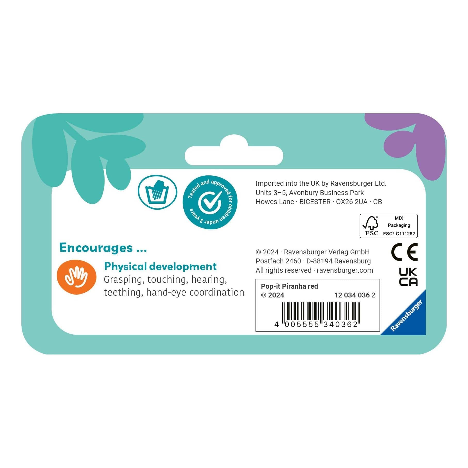 Play+ Pop-It Piranha (Red) 4005555340362