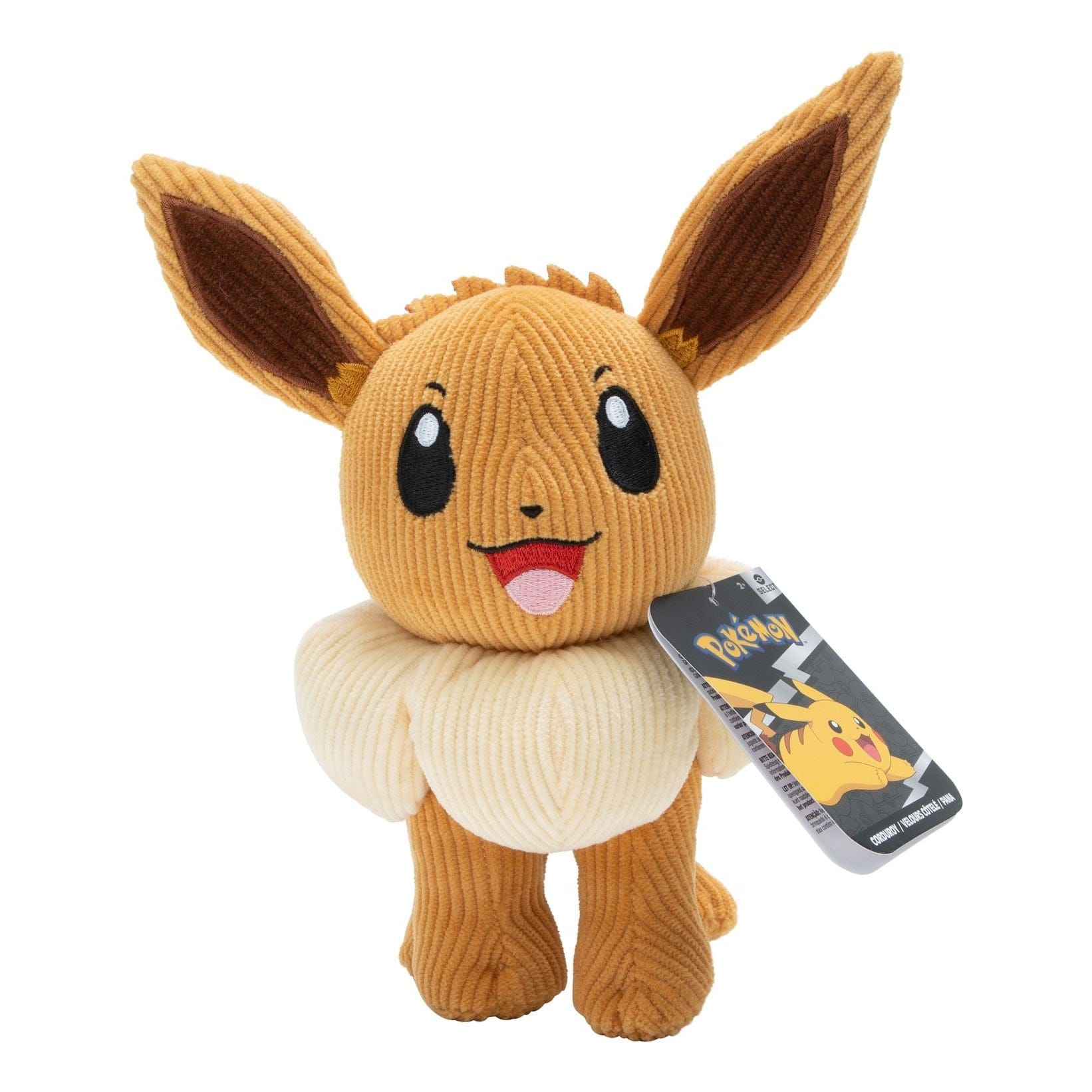 Pokemon Select 8in Corduroy Plush Eevee 191726483359