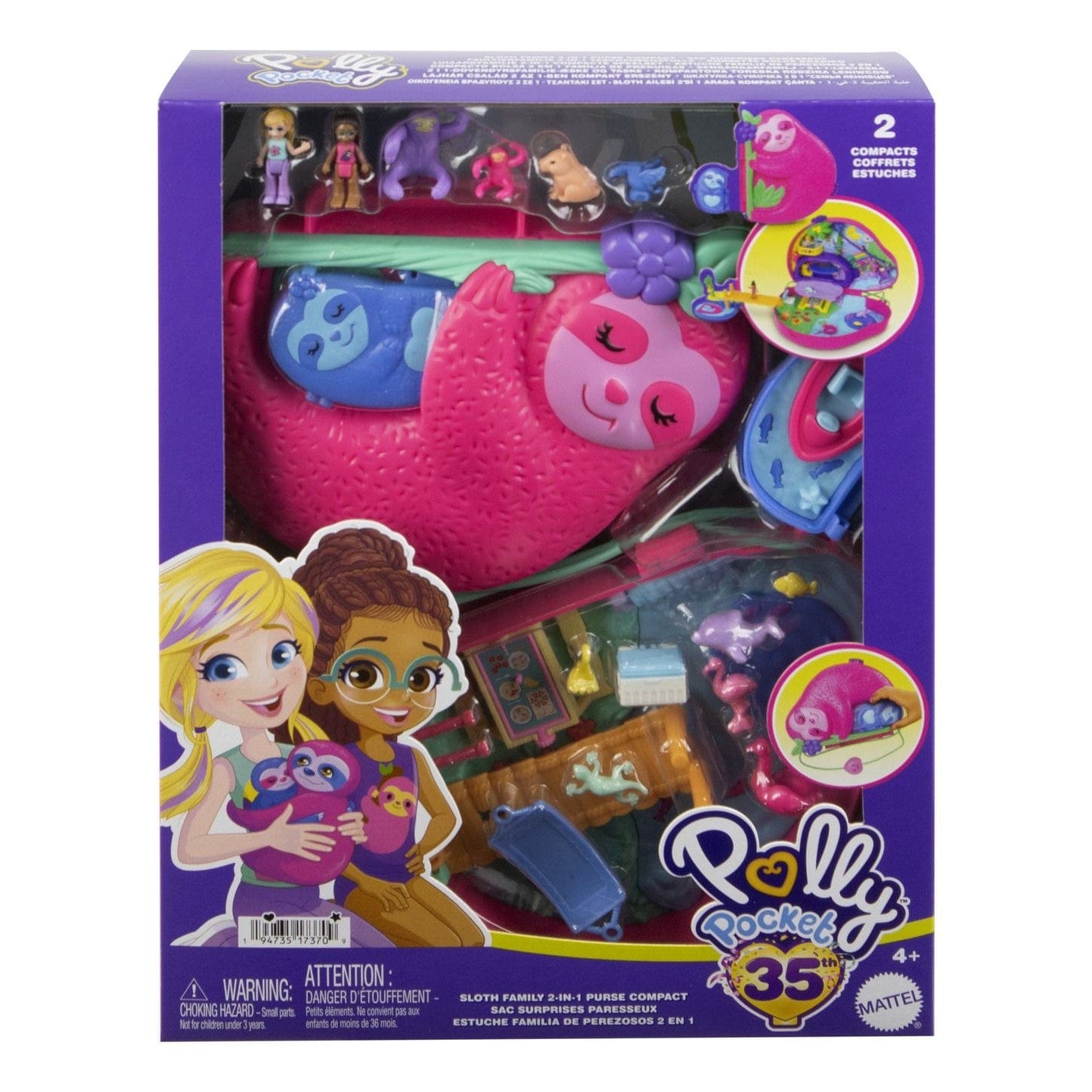 Polly Pocket Sloth Purse 194735173709
