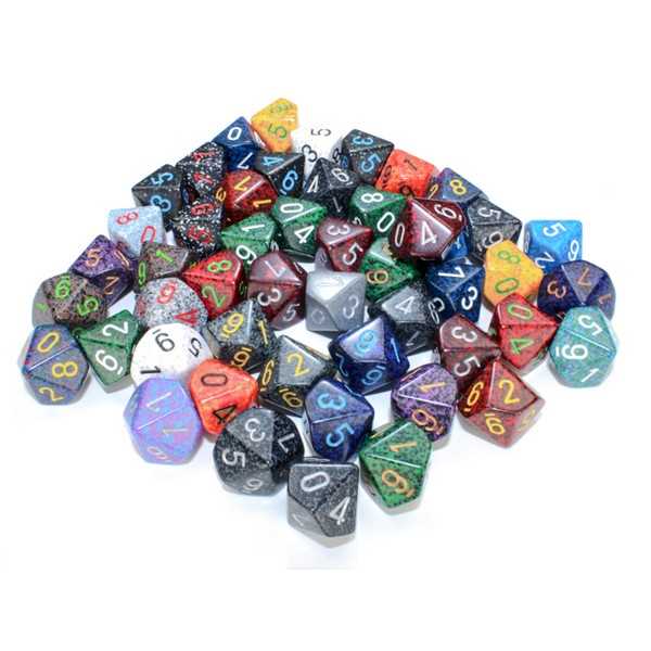 Polyhedral d10 Dice: Bag of 50 Asst: Spec 601982026851