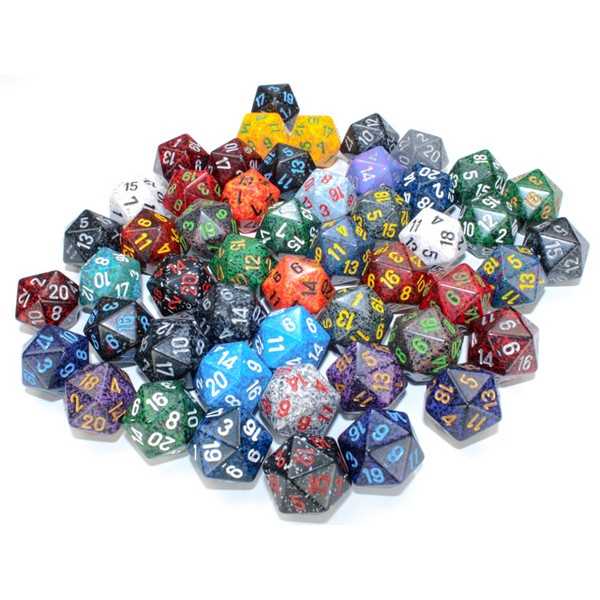 Polyhedral d20 Dice: Bag of 50 Asst: Spec 601982026882