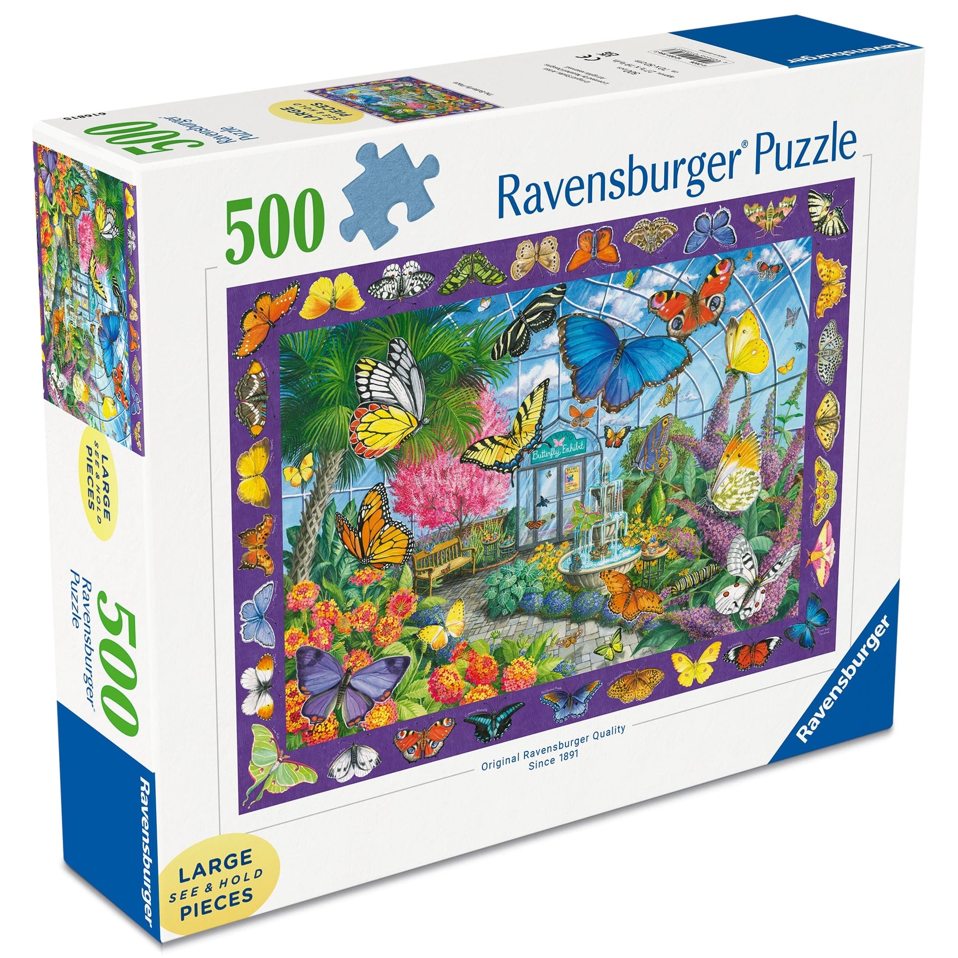Ravensburger Butterfly Place 500 Piece Jigsaw Puzzle Large Format Natural Scene Bright Colors