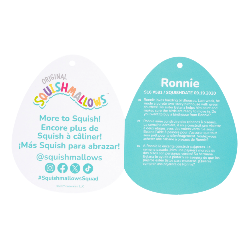 * Squishmallows - 16in Ronnie the Cream&Brown Cow