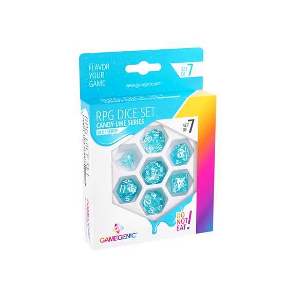 UNIT Gamegenic Candy-like Series - Blueberry - RPG Dice Set (7pcs) Blue 4251715405017