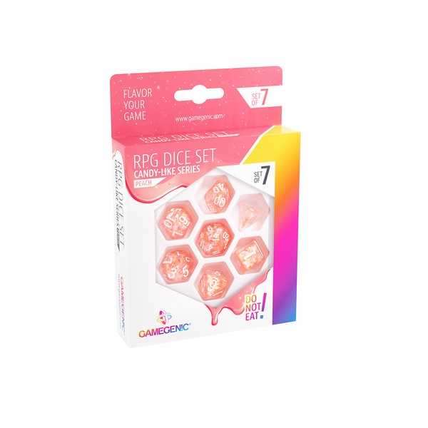 UNIT Gamegenic Candy-like Series - Peach - RPG Dice Set (7pcs) Orange 4251715404997