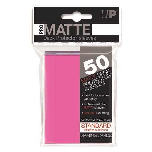 UNIT Pro Matte Standard Deck Protectors (50ct) - Bright Pink 74427841478