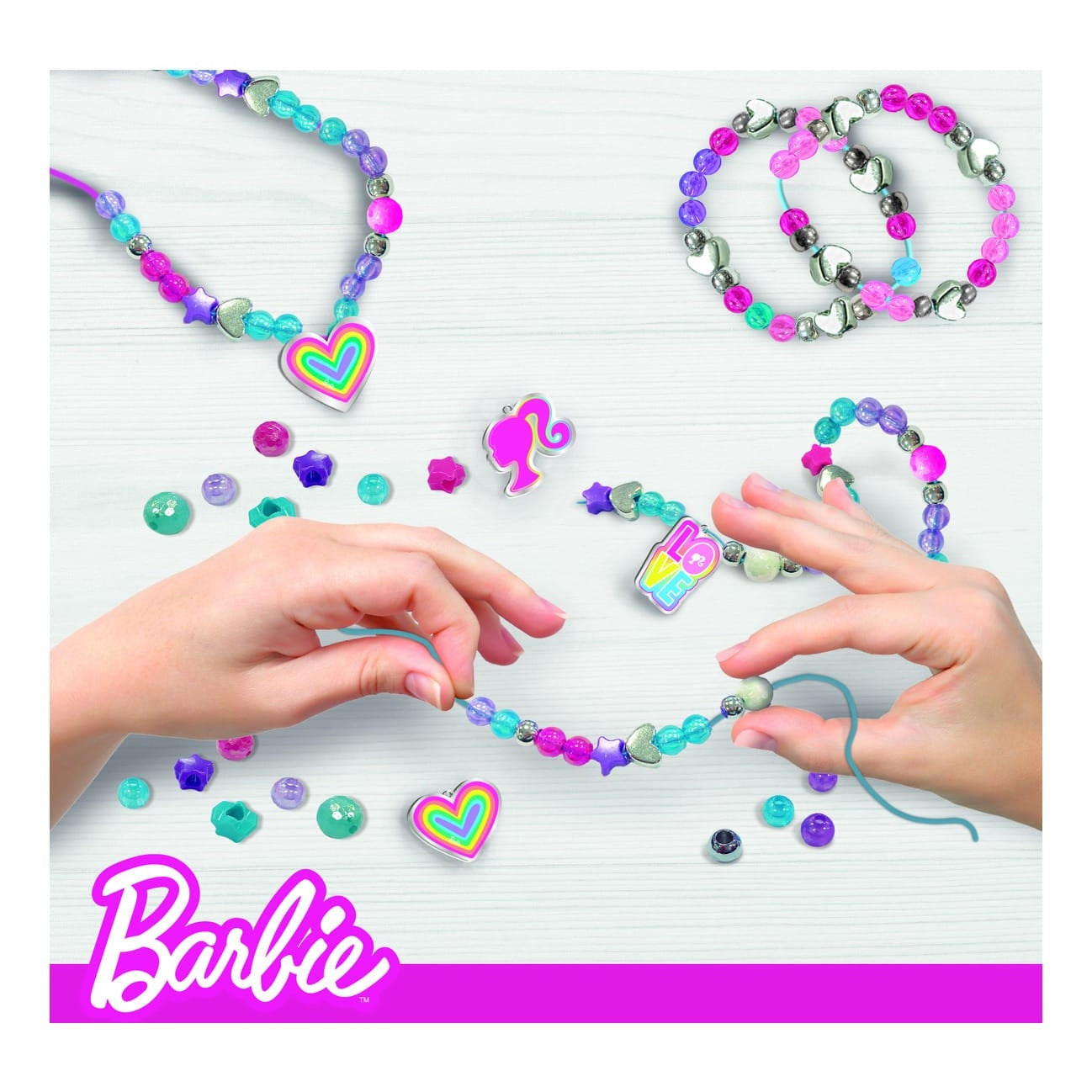 Barbie Bijoux We Dream Together Jewellery Set - Includes Beads And Charms For Making Bracelets And Necklaces