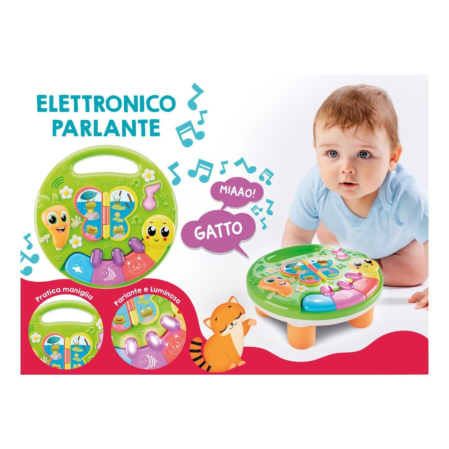 Lisciani Baby Animals Electronic Play Table - Colorful Multi Activity Table With Animal Sounds And Nursery Rhymes