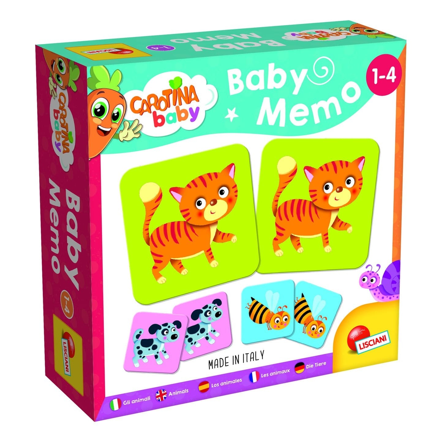 Lisciani Baby Memo Animals - Memory Matching Game To Boost Attention And Concentration For Kids