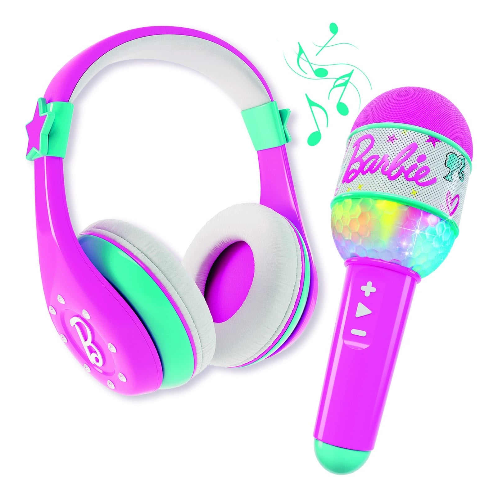 Lisciani Barbie Bluetooth Microphone and Headphones Dual Listening and Singing Kit with Built In Speaker