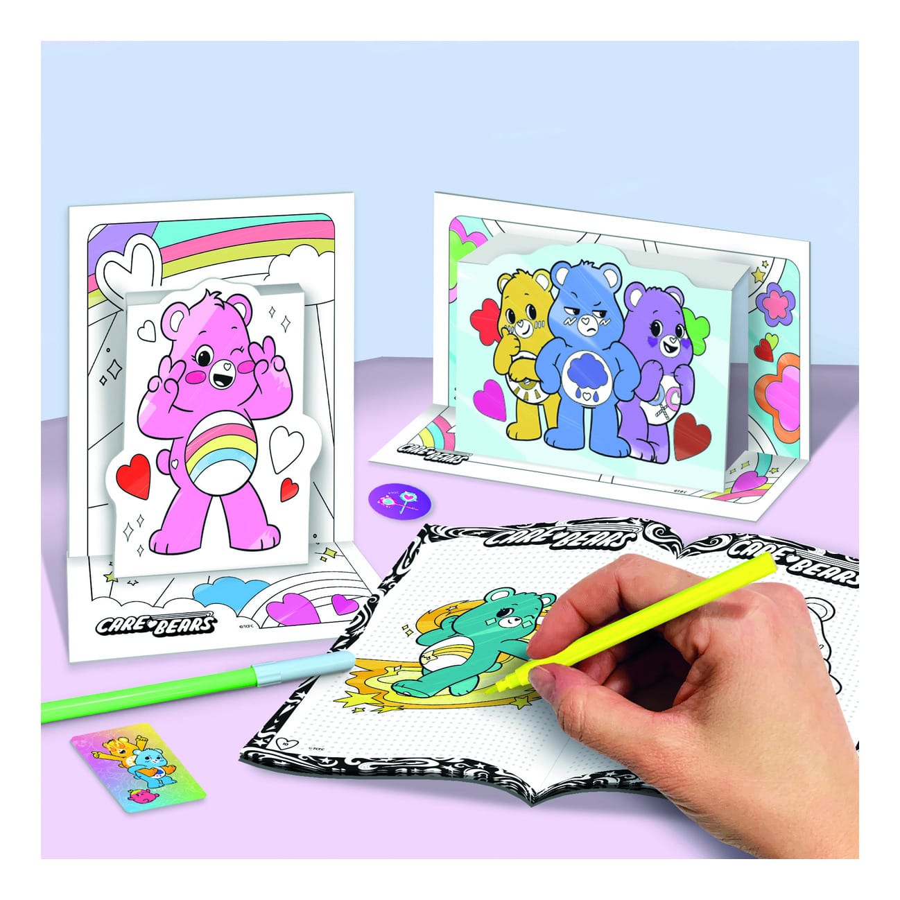 Lisciani Care Bears Colouring And Drawing Backpack - On The Go Art Kit For Kids Everywhere