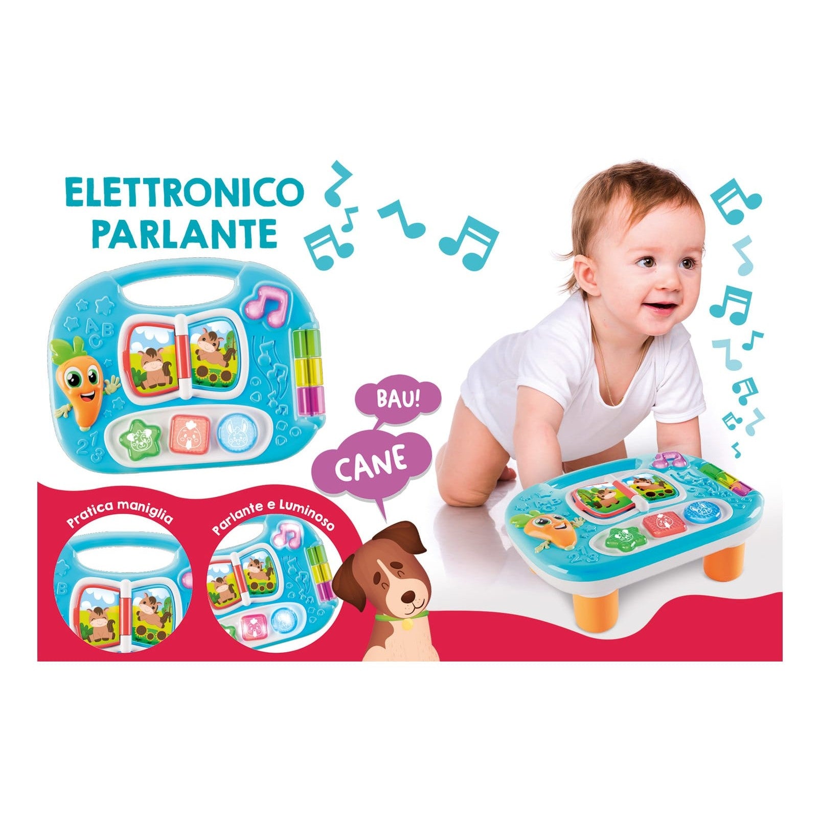 Lisciani Farm Electronic Play Table - Interactive Animal Sounds, Melodies, and Story Book for Sensory Play