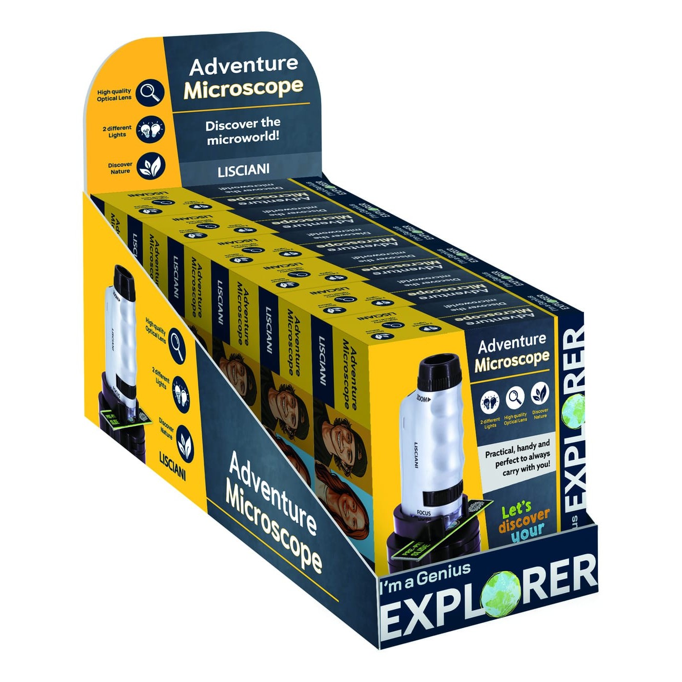 Lisciani I Am A Genius Mini Microscope - Portable High Quality Microscope For On The Go Science Discovery