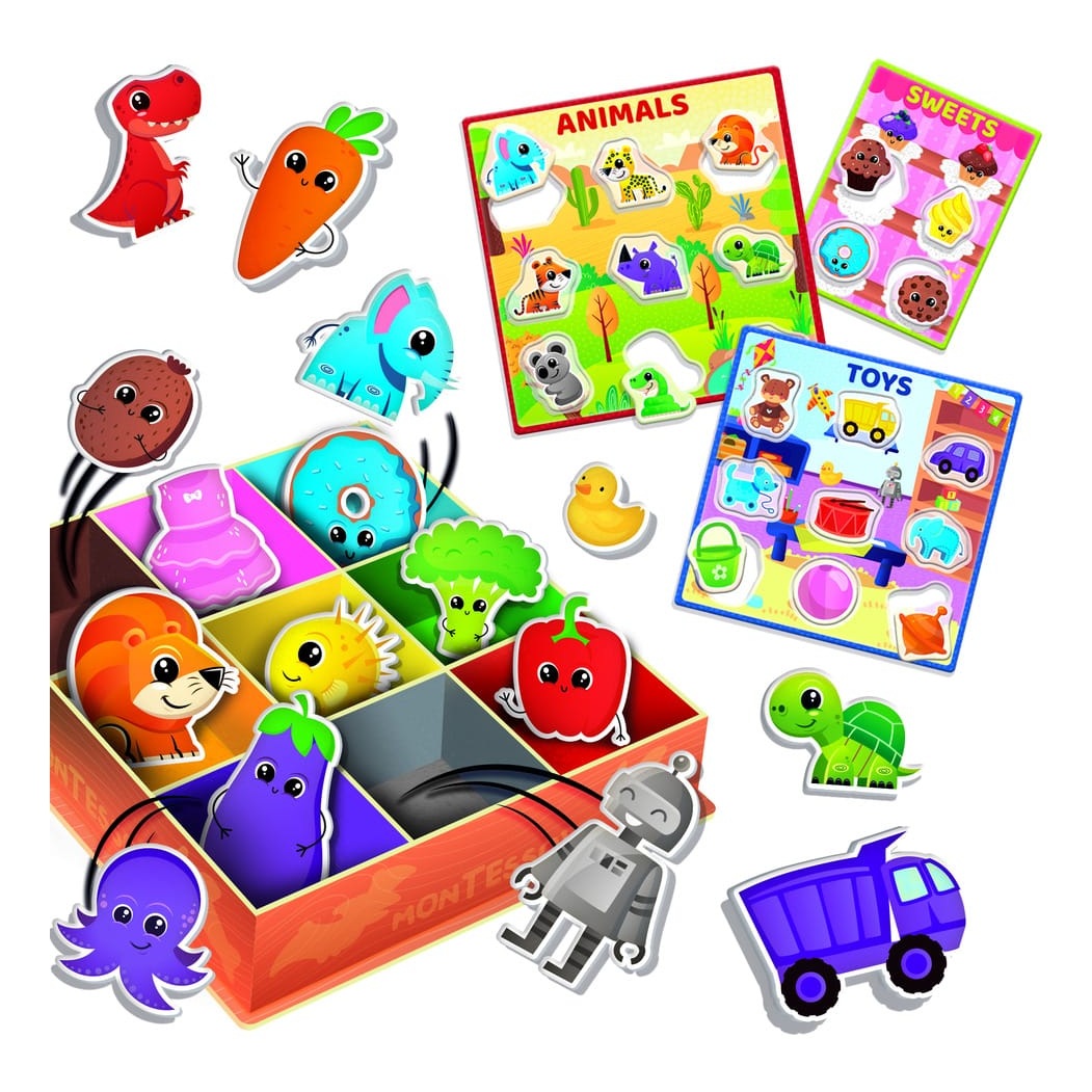 Lisciani Montessori Box Colours - Colourful Notice Board And Colour Sorting Game For Early Learning