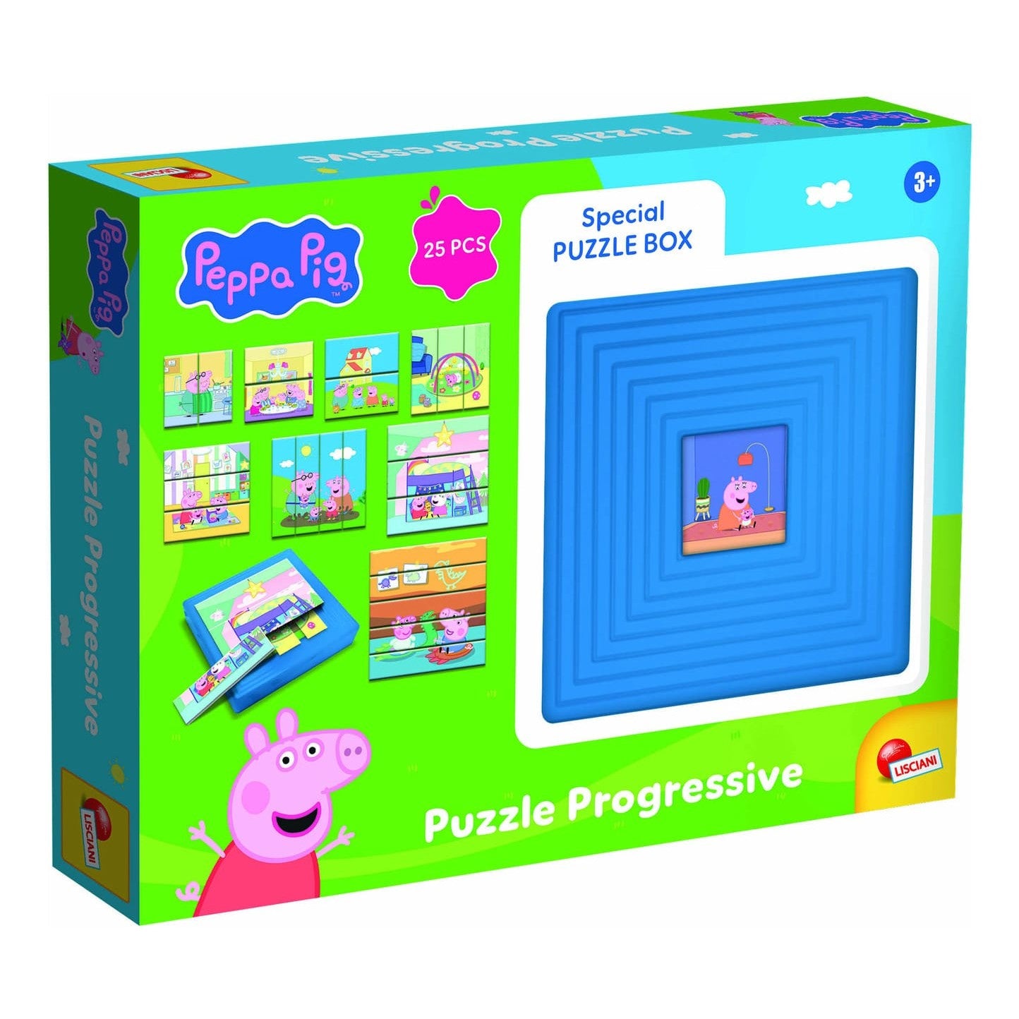 Lisciani Peppa Pig Progressive Puzzle - 8 Self-Correcting Nested Puzzles In One Box