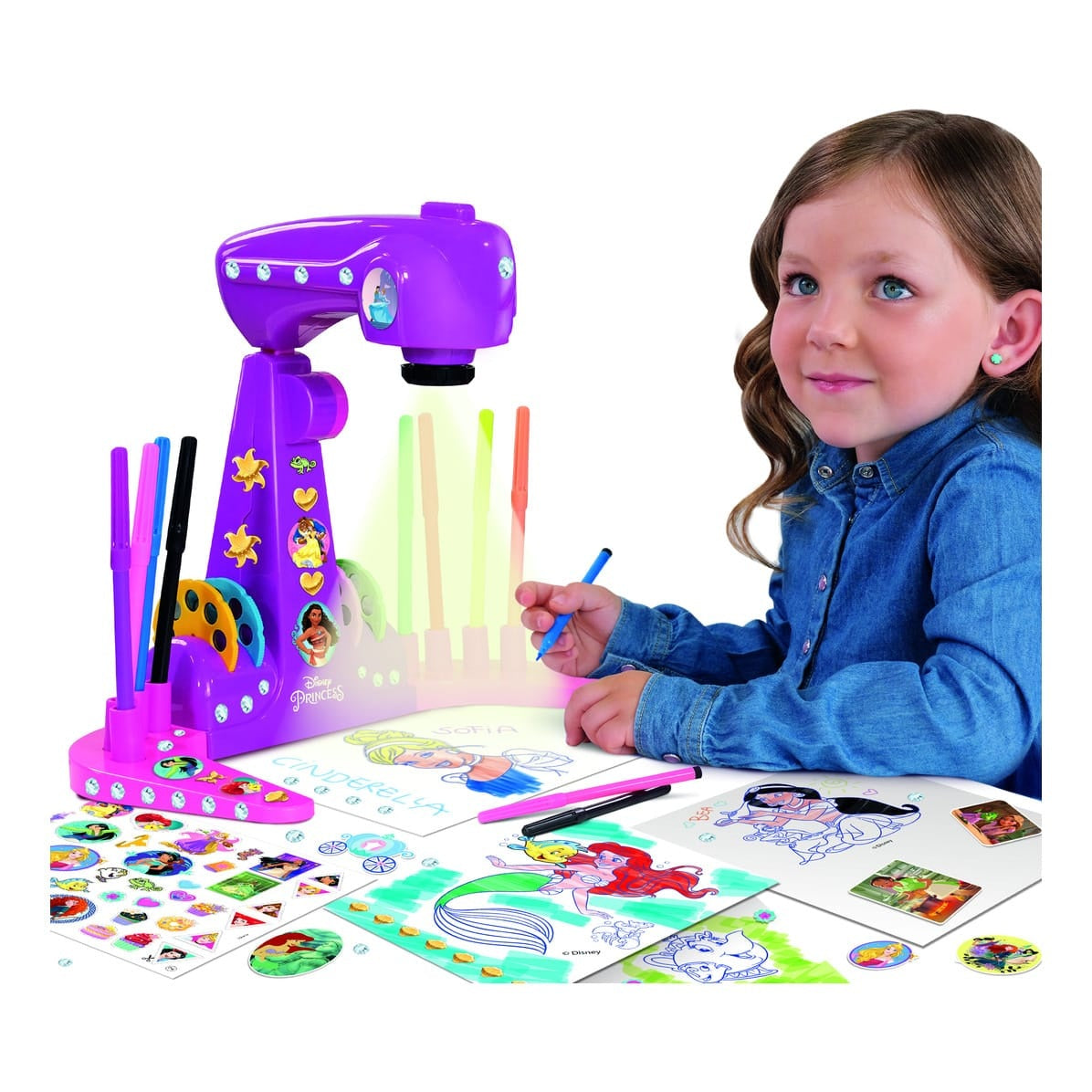 Lisciani Princess Drawing Projector - Learn to Trace and Color Your Favorite Princesses With LED Projection