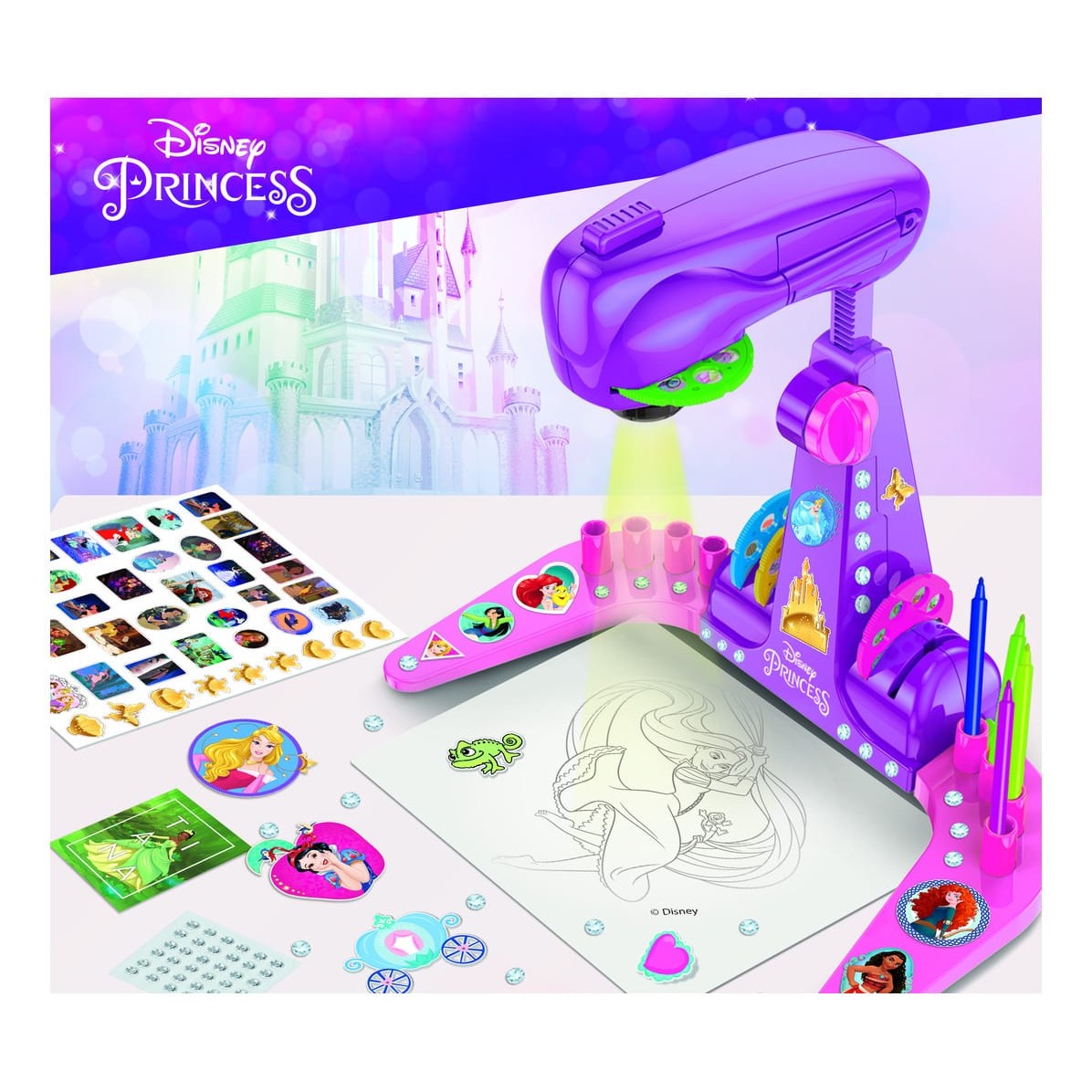 Lisciani Princess Drawing Projector - Learn to Trace and Color Your Favorite Princesses With LED Projection
